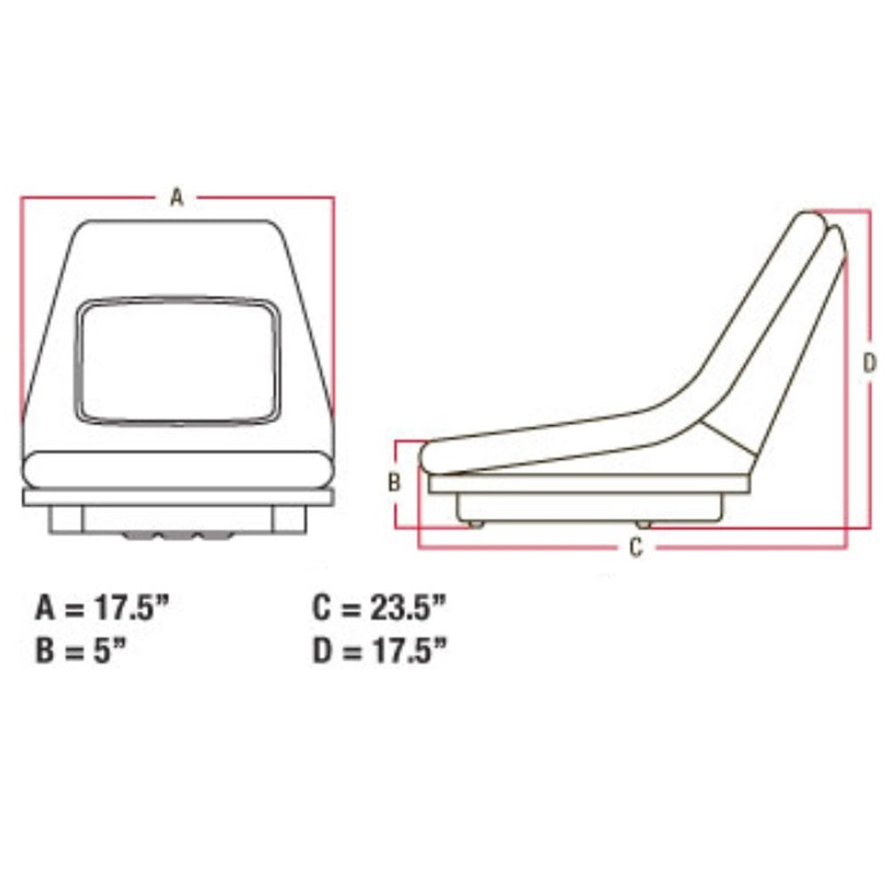 Fits John Deere AM117489 Lawn Mower Seat fits 445, 455, 4010 Compact