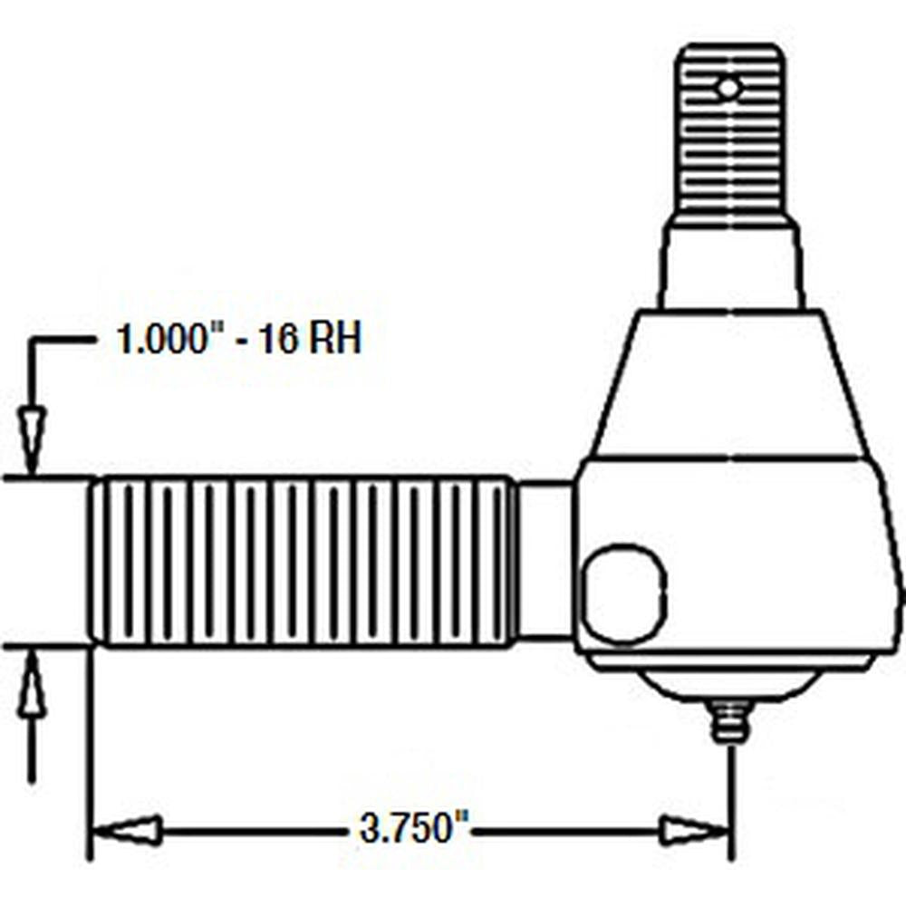 E-AR74131 RH Tie Rod End Fits John Deere 2355, 2555, 2750, 2755, 5010, 5020,