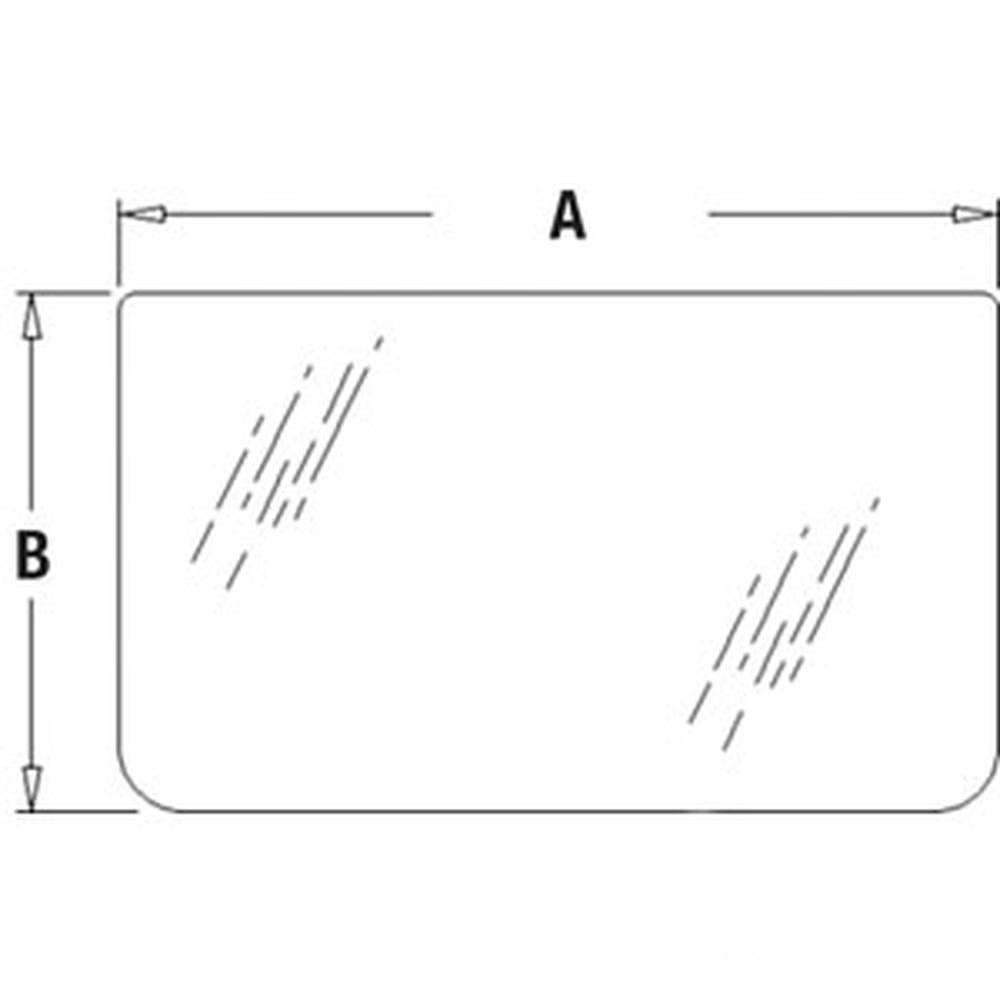 New Lower Cab Glass Height: 14.25" AT154431 Fits John Deere 190 190E 690ELC