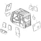 New Lower Cab Glass Height: 14.25" AT154431 Fits John Deere 190 190E 690ELC