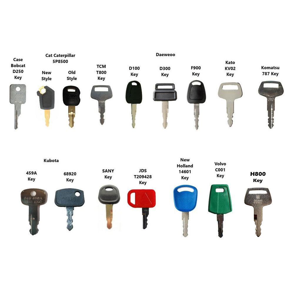 20-Piece Key Set Fits Bobcat Fits Caterpillar Fits Kubota Hitachi Komatsu Daewoo