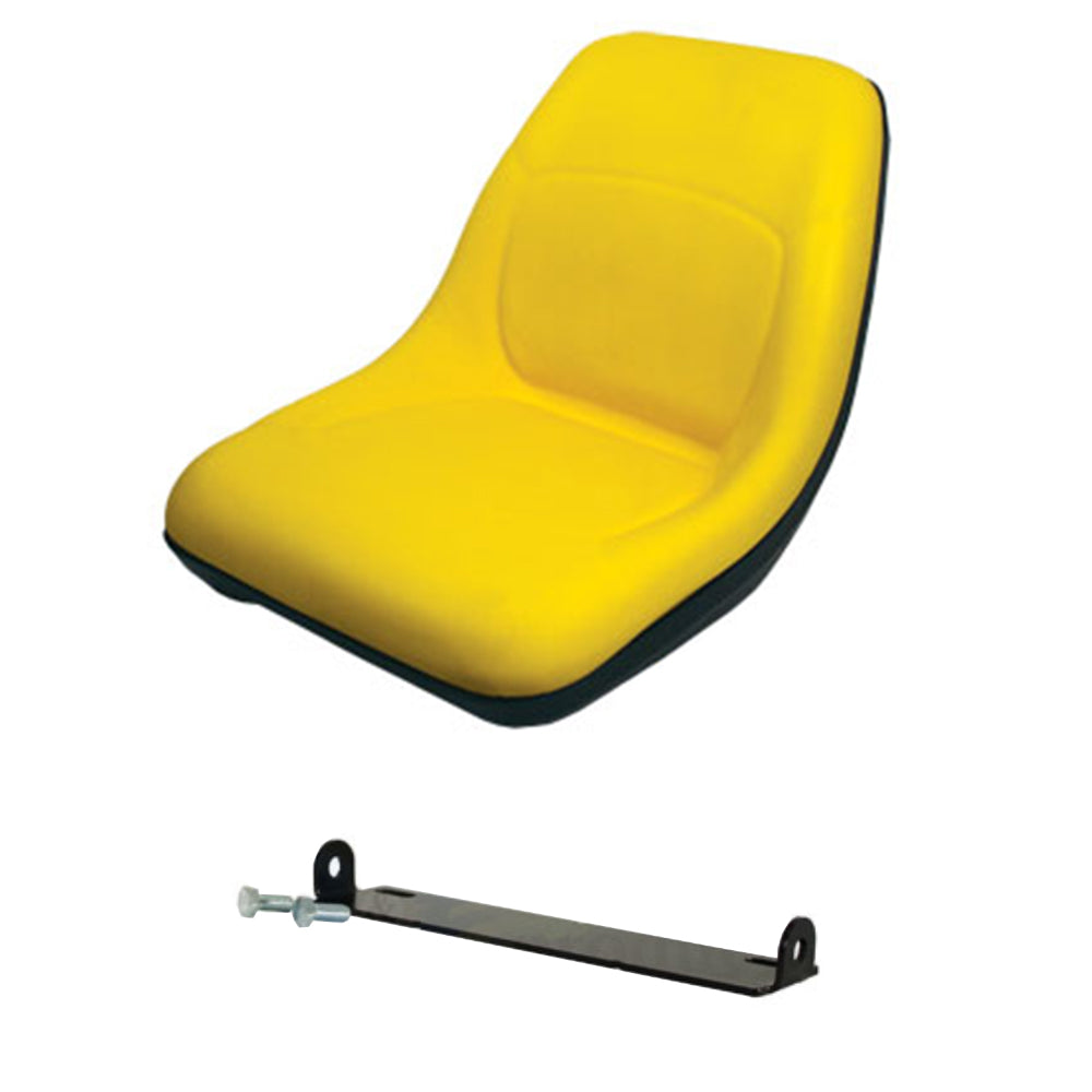 Yellow High Back Seat w/ Pivot Rod Bracket Fits John Deere 856 955 2210