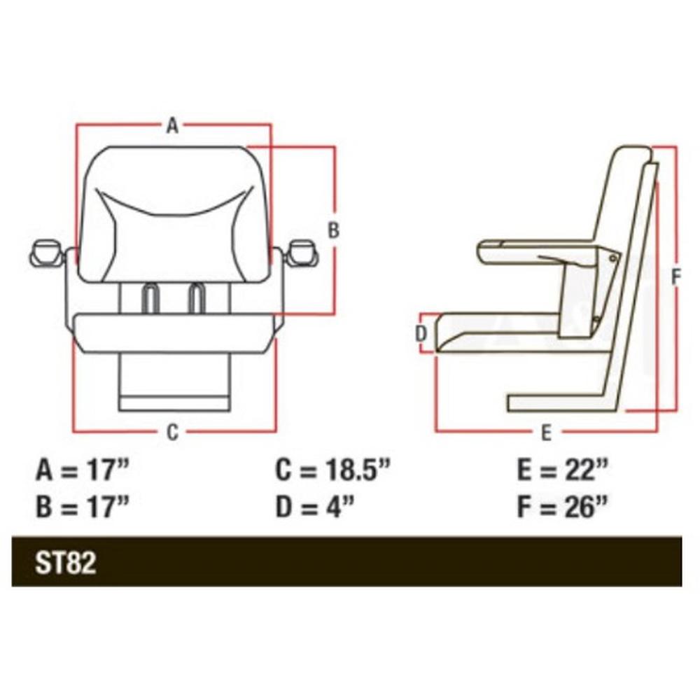Blue "Big Boy" Seat with Armrests Fits Ford New Holland . NH Models BBS108B