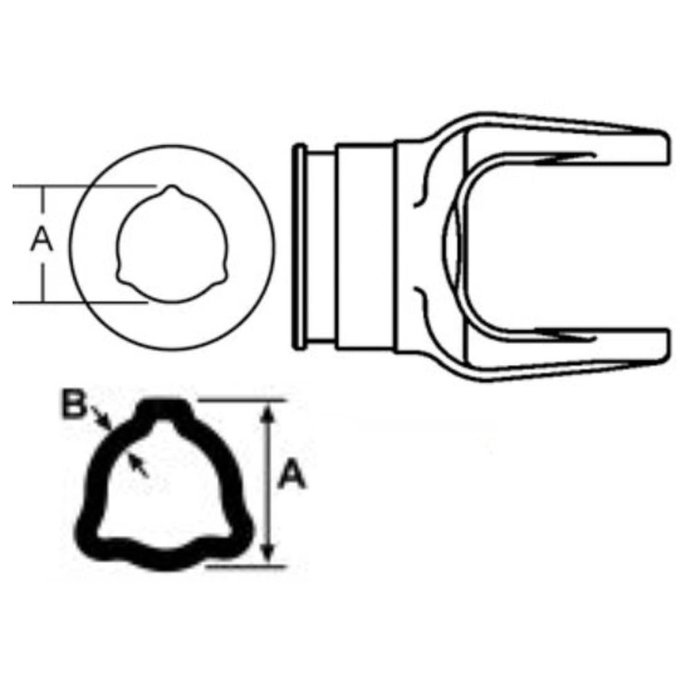 W7006443DS Outer Tube Yoke Fits Case/International Harvester