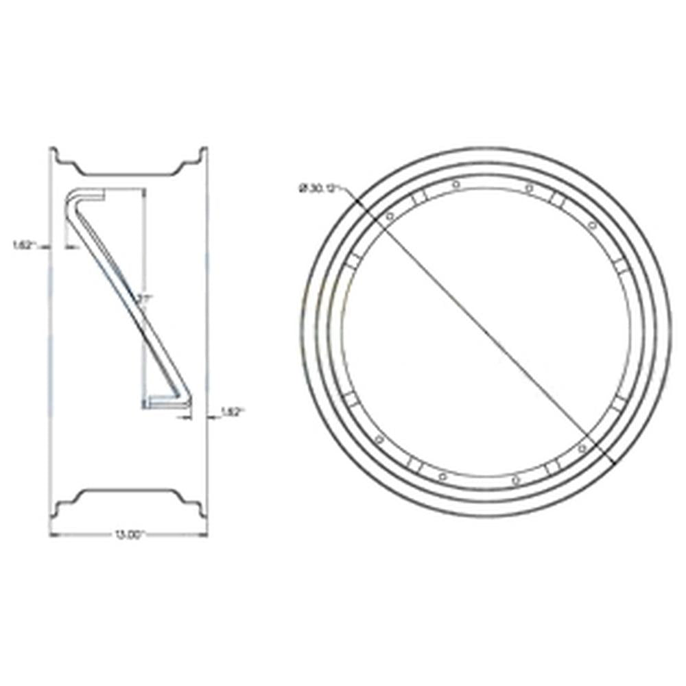 A-1687615M91-AI  Rim, Power Adjust Wheel 12" X 28" 4 Rail