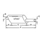 FDS402 Muffler, vertical oval body Fits Ford