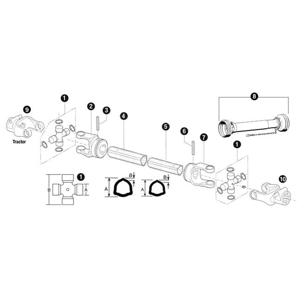 11111127 Driveline PTO Shaft Assembly Fits Universal Products