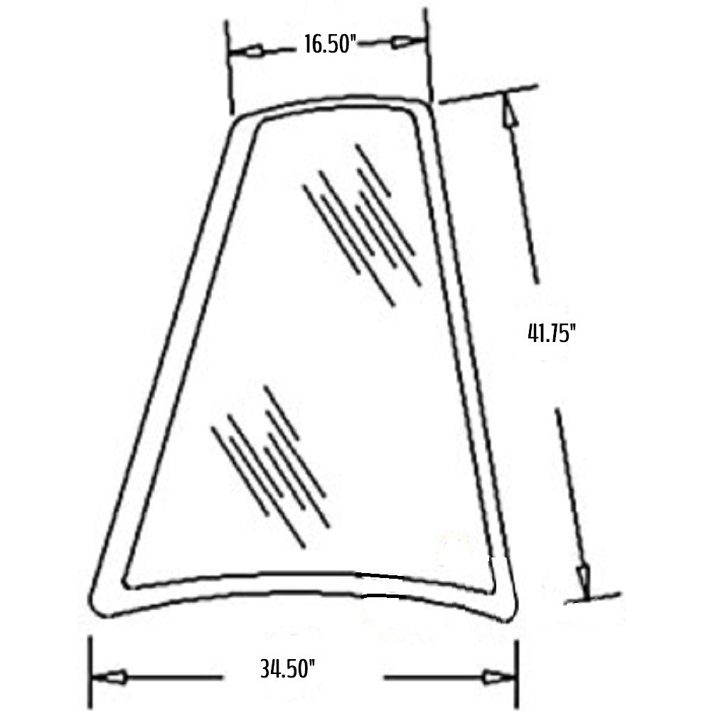RH Rear Quarter Glass Fits Case/International Harvester Replaces D126204
