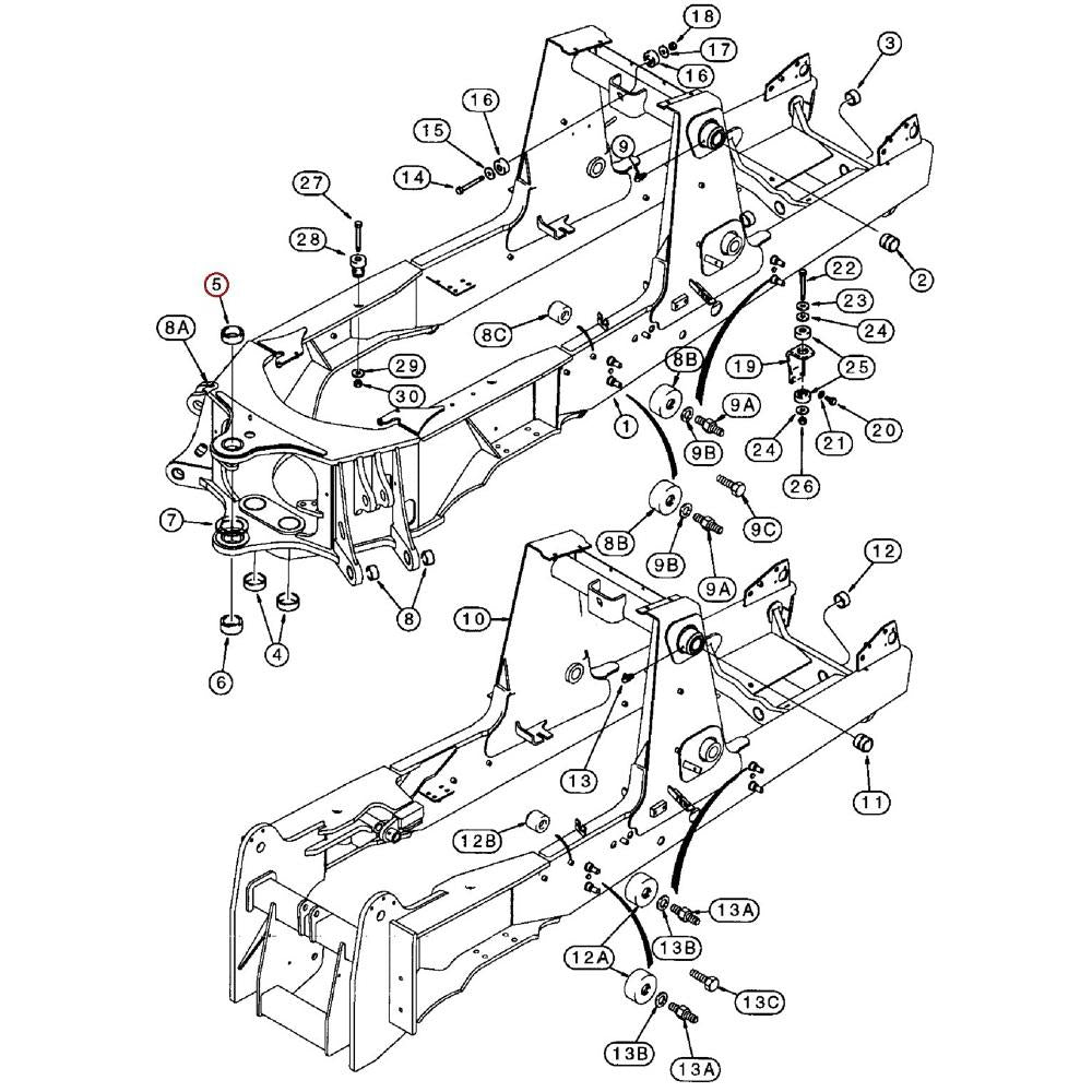 Bushing - Upper Frame at Swing Tower Fits Case 580 Super L 580 Super M 580L