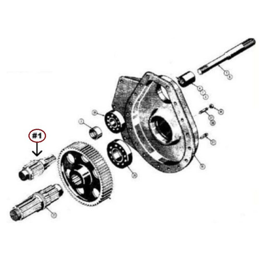 D31514 Pinion 10 Spline Fits Case 310, 350, 350B