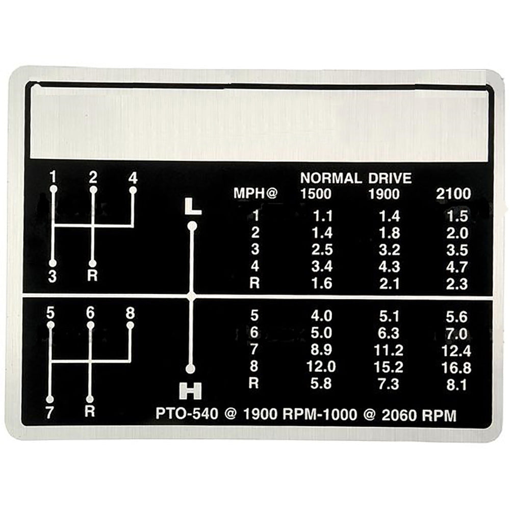 D3NN7B292B-AIC 8 Speed Shift Pattern Decal