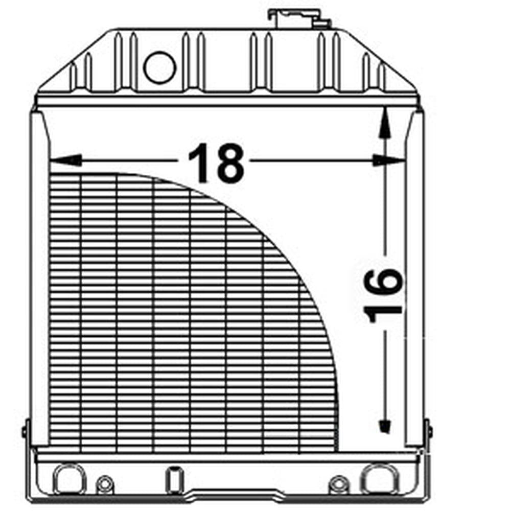 D8NN8005PA Radiator Fits Ford 2000, 3000, 4100, 340, 340A, 340B, 540+