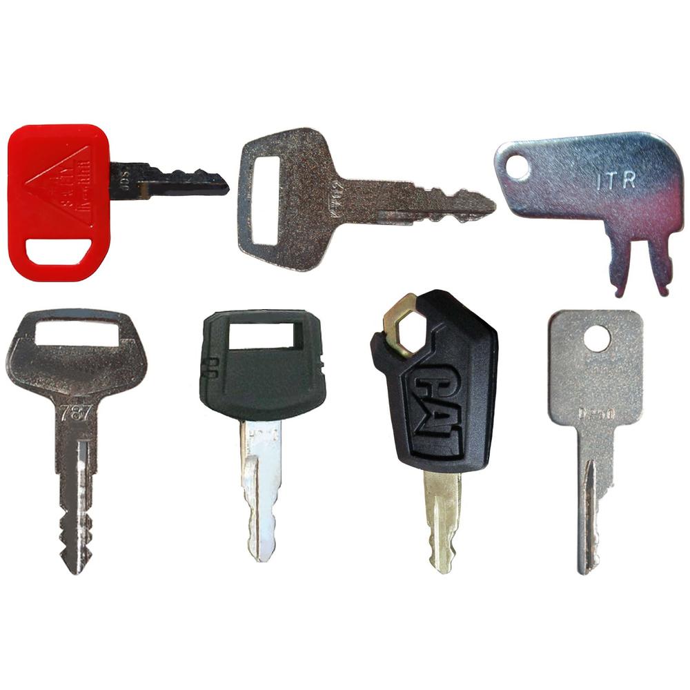 60) Equipment Key Set For John Deere Cat Toyota JCB Volvo Doosan Bobcat Kubota Hyundai Bomag New Holland Komatsu Case Clark IH Kobelco Takeuchi