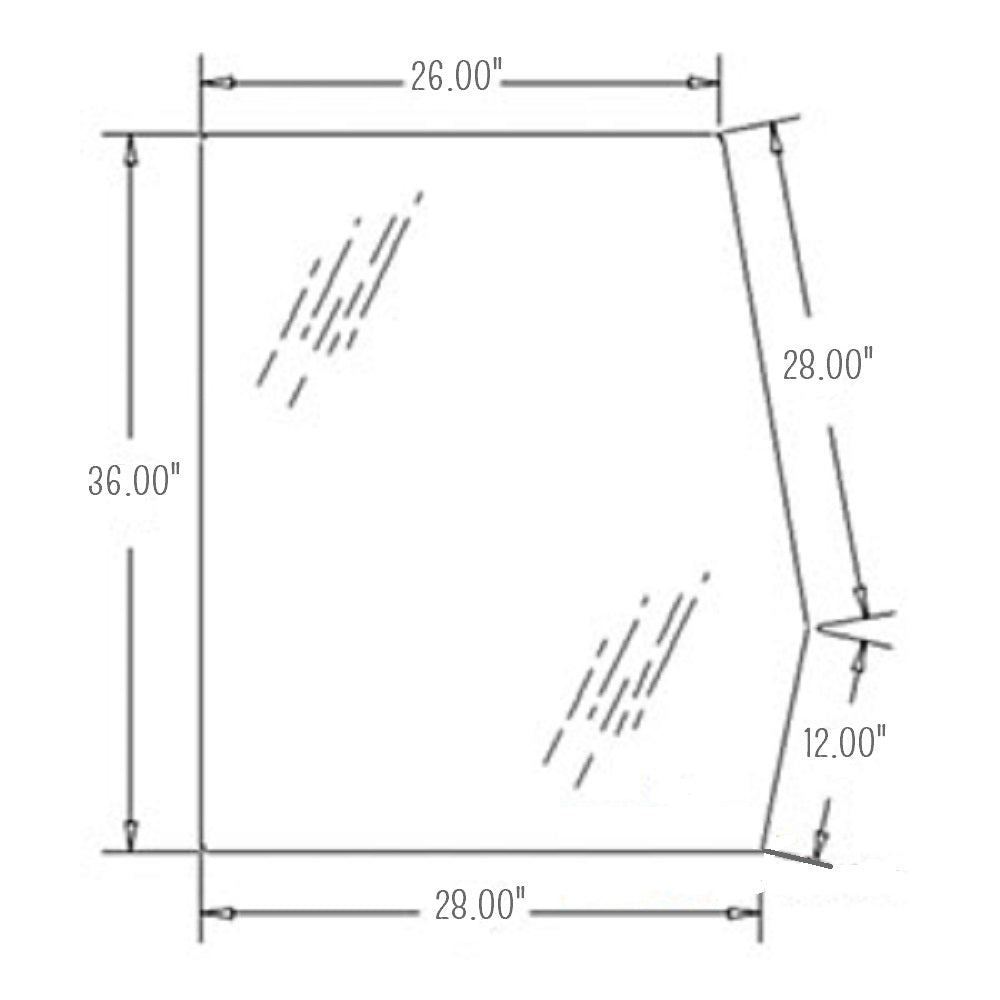 E7NN94297N17AA Left Hand Upper Door Glass Fits Ford/New Holland