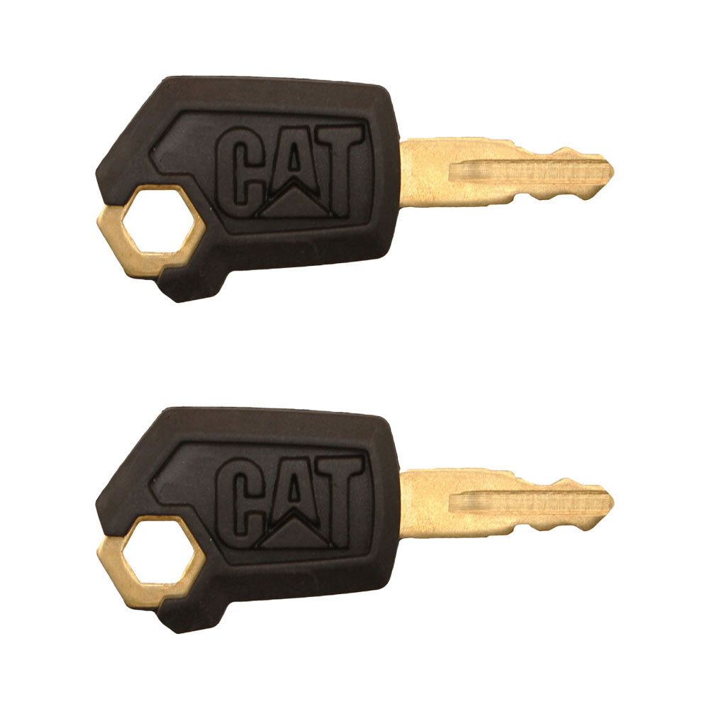 2 Keys Fits Caterpillar Dozer Excavator Crawler Skid Steer Heavy Equipment