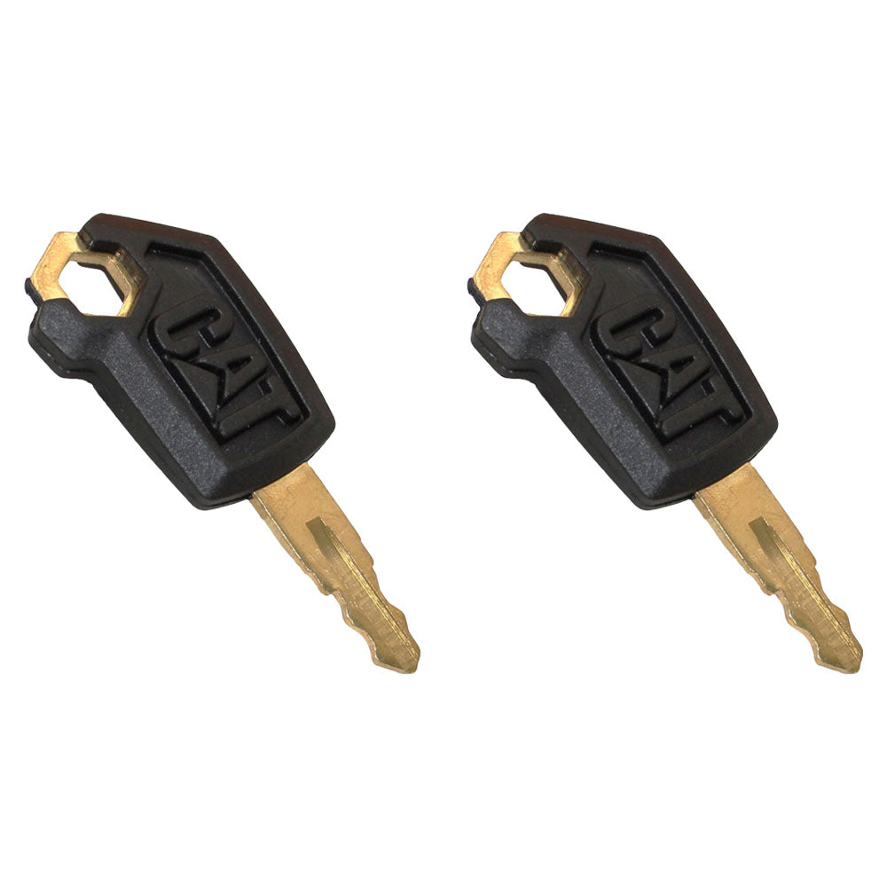 2 Keys Fits Caterpillar Dozer Excavator Crawler Skid Steer Heavy Equipment