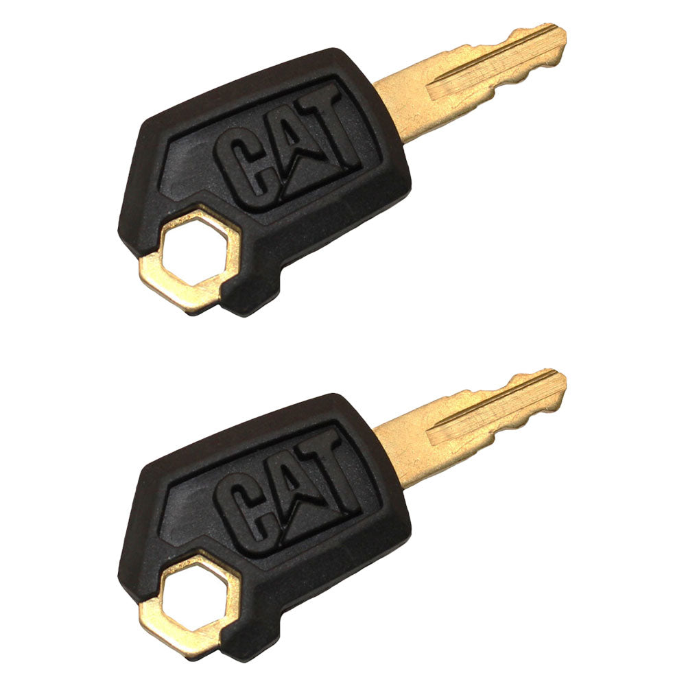 2 Keys Fits Caterpillar Dozer Excavator Crawler Skid Steer Heavy Equipment