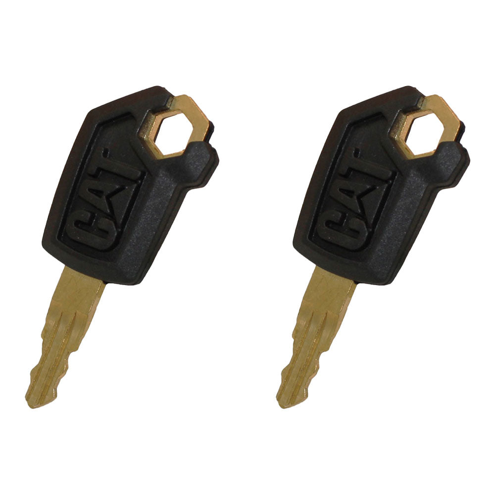 2 Keys Fits Caterpillar Dozer Excavator Crawler Skid Steer Heavy Equipment