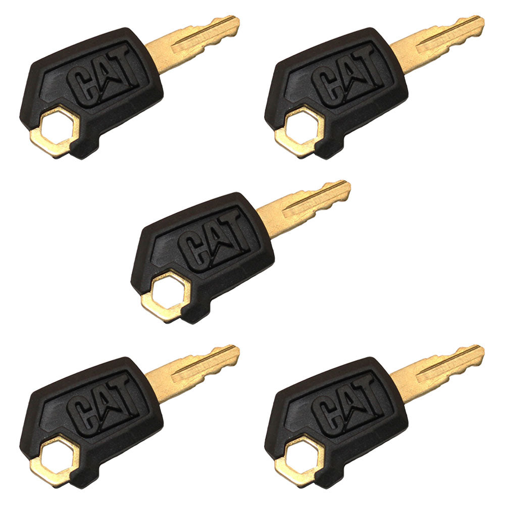 (5) 5P8500 Heavy Equipment Keys New Style Fits Caterpillar Fits CAT - Ships Free