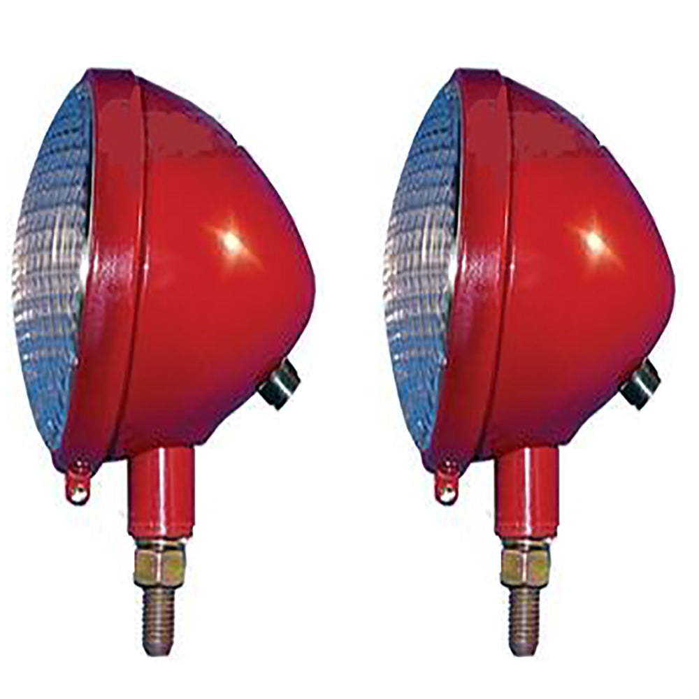 Qty 2: Red 12V Complete Headlight Assembly Fits Case/International Harvester
