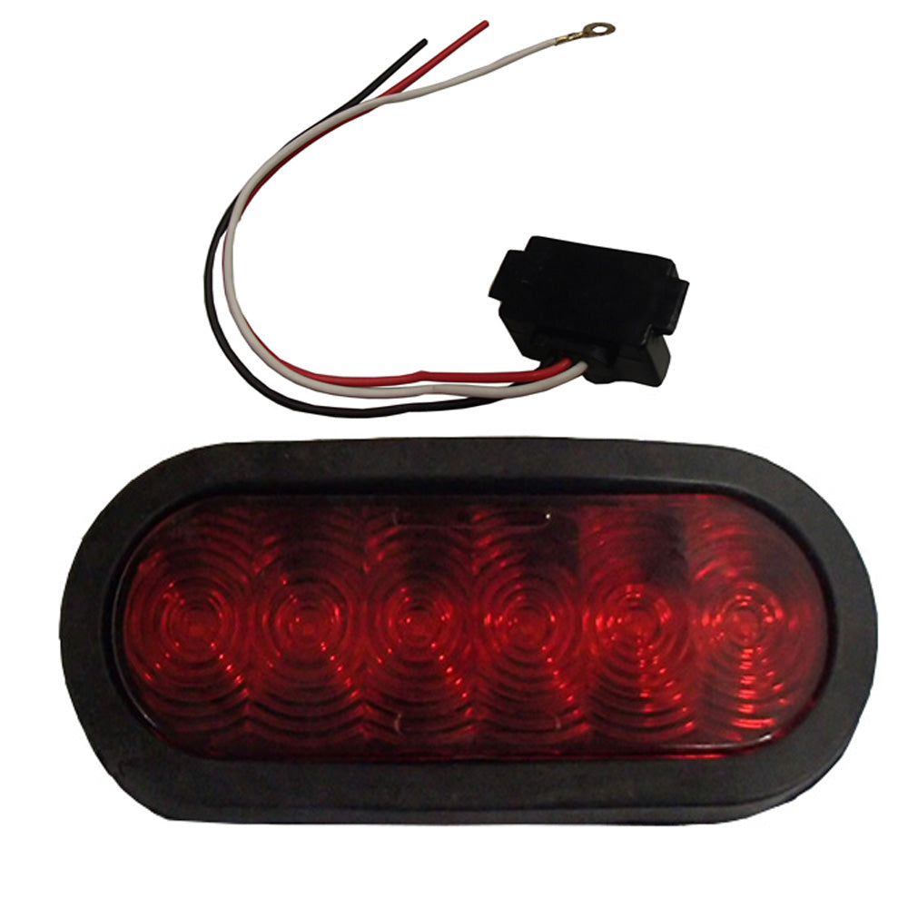 T66-RR0T-1 6" Red Oval LED Light Kit Fits Universal Products