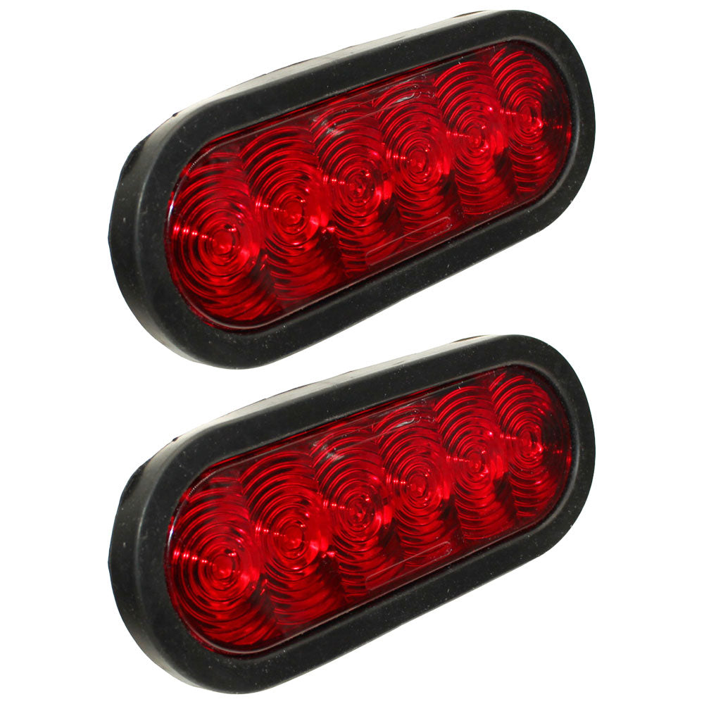 T66-RR0T-1 Qty 2: 6" Red Oval LED Light Kit  Fits Universal Products