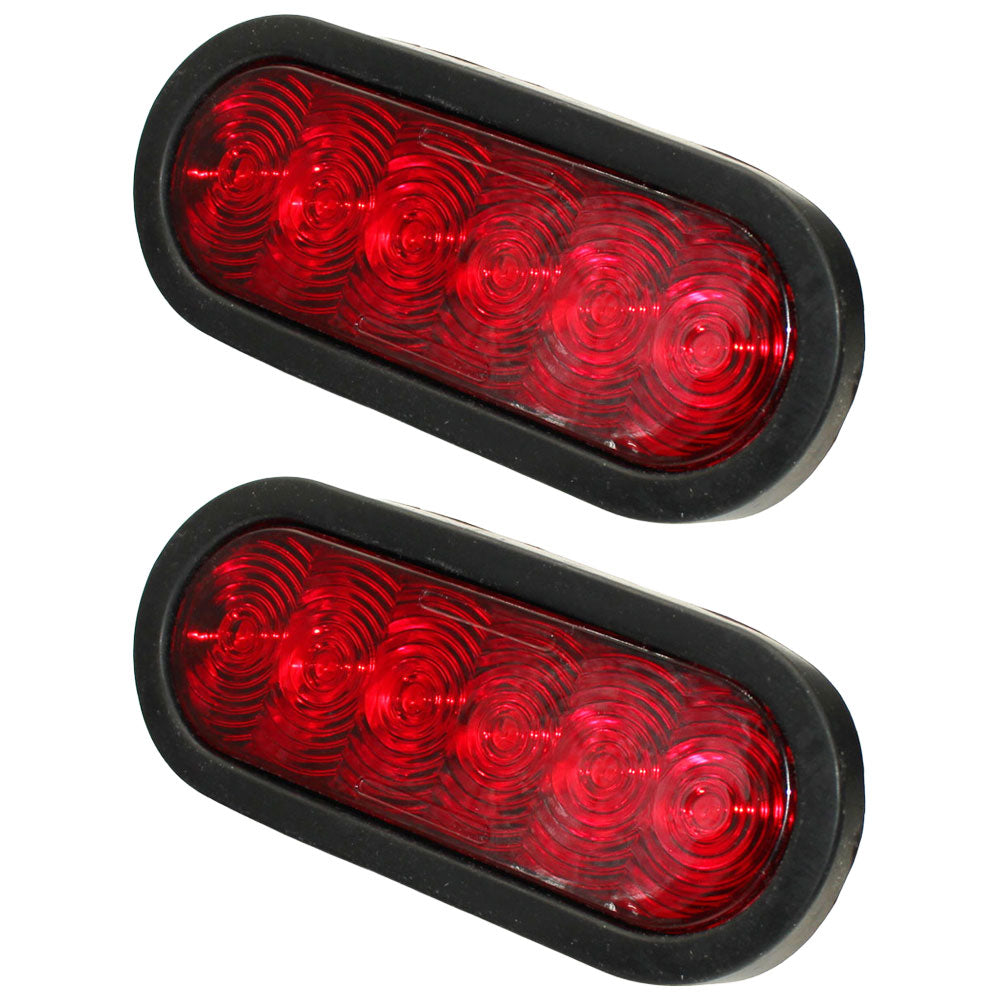 T66-RR0T-1 Qty 2: 6" Red Oval LED Light Kit  Fits Universal Products
