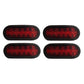 T66-RR0T-1 Qty 4: 6" Red Oval LED Light Kit Fits Universal Products