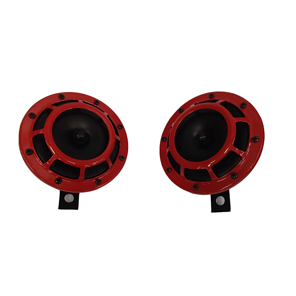12V-HORN 12V Red Grill Horn Set Fits Universal Products
