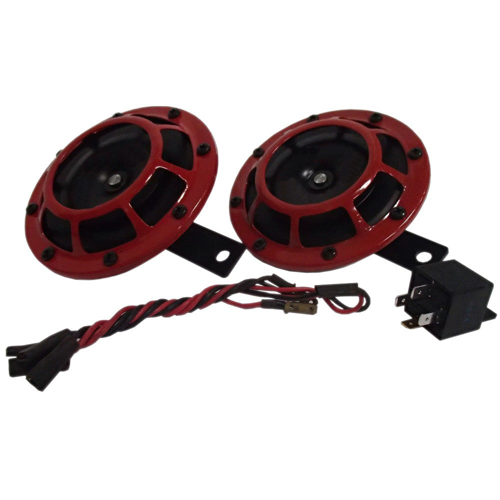 003399801 12V Red Grill Horn Set Fits Universal Products