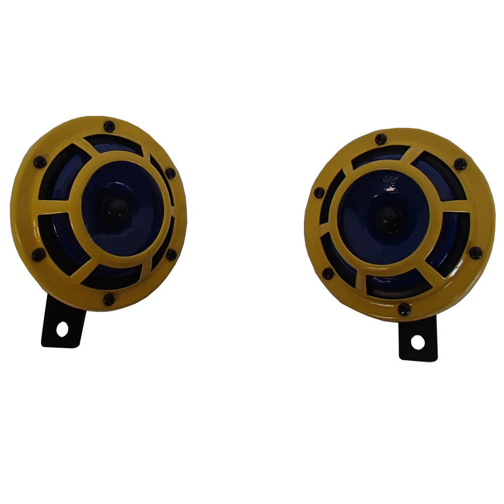 12V Yellow Grill Hella Sharptone Horn Kit 415 Hz 385 Hz 118 dB, H31000001