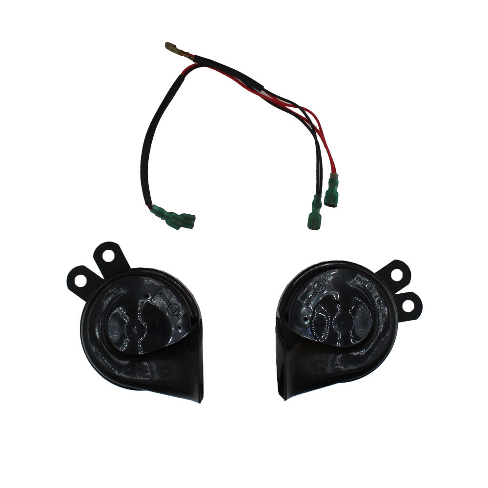 One New Set / Pair of Aftermarket HELLA Twin Tone Horns with Wiring Harness