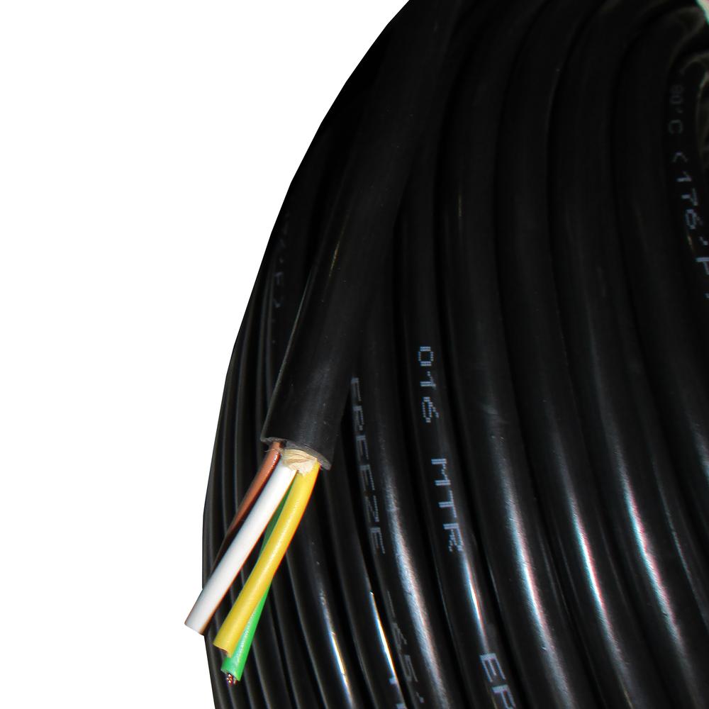 40 ft. Roll Trailer Light Wiring 14-4 14 Gauge 4 Wire Jacketed Black Flexible