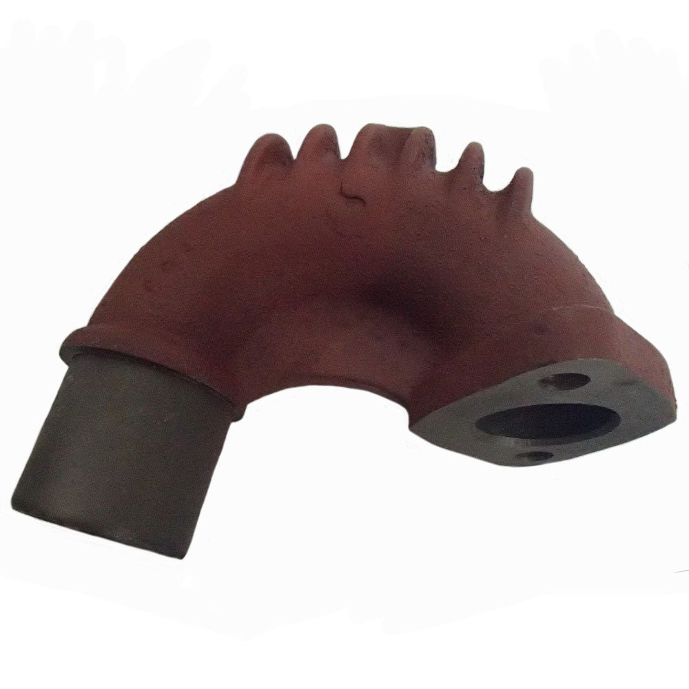 724425M1 2-Bolt Flange Exhaust Elbow with Fins Fits Massey Ferguson
