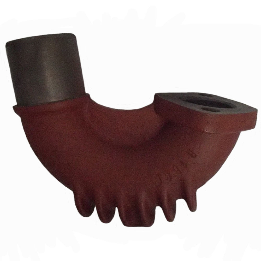 724425M1 2-Bolt Flange Exhaust Elbow with Fins Fits Massey Ferguson