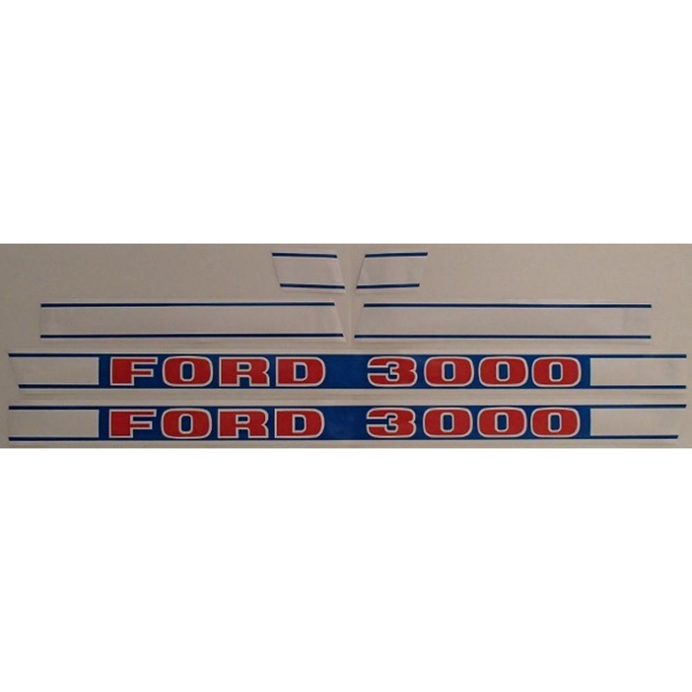 81822596 Fits Ford 3000 1968 and up: mylar Decal Set Fits Ford/New Holland 3000
