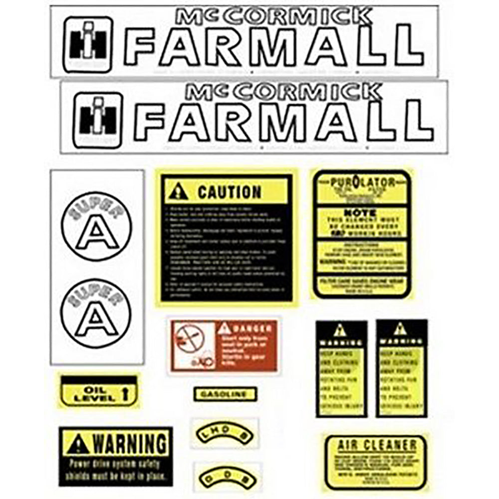 Hood & Safety Decal Set Fits International Replaces FA601SB