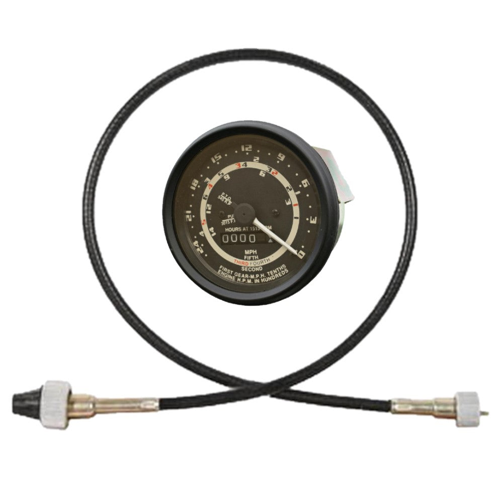 84220735 Black Tachometer w/ Cable Fits Ford/New Holland