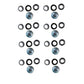 (Pack of 8) Trailer Axle Kit with Hubs, Spindles, Grease Seals, Caps & Bearings