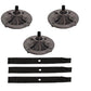 110-6837-03 (3) Mower Deck Spindles & (3) Mower Blades Fits Toro Timecutter Z