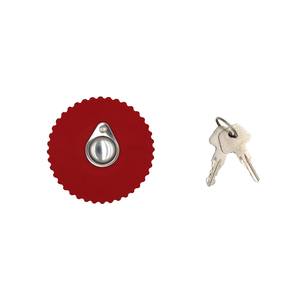 FSG80-0237-AIC Red Locking Fuel Cap with Vent Hole (Plastic)