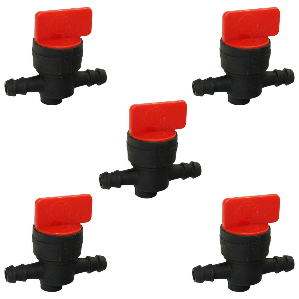 Qty: 5 In-Line Fuel Shut Off Valve 1/4" 
 Fits Toro Replaces 1-603770