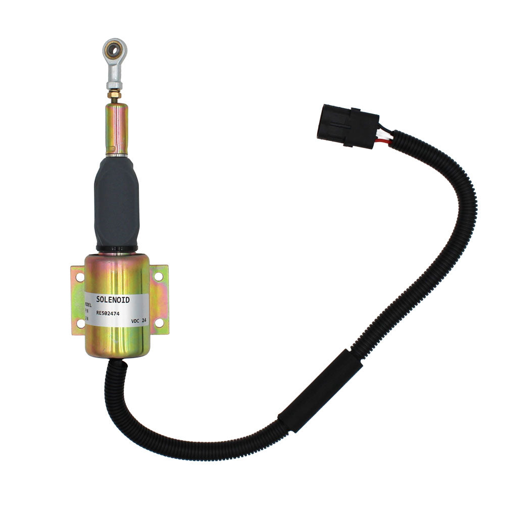 RE502474-24 Fuel Shut-off Solenoid (24 Volt) Fits John Deere