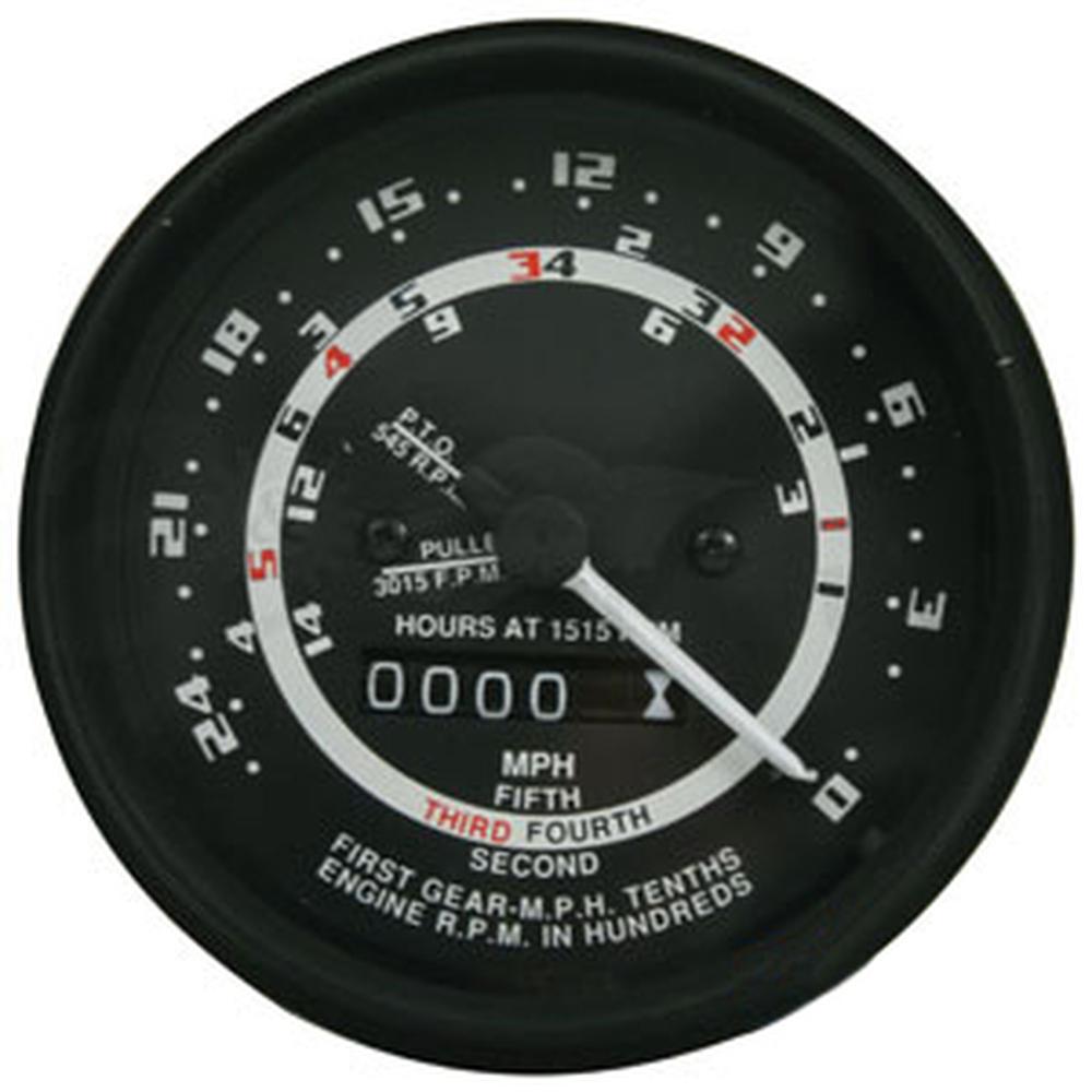 C3NN17360K Black Tachometer- Non-Lighted w/White Needle Fits Ford/New Holland