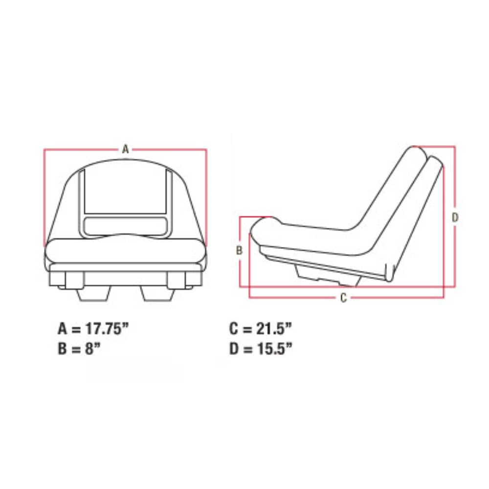 Fits John Deere AUC11476 High Back Yellow Seat 135 145 L 100 120 130 LA 110 120