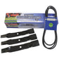 Mower Blades & Deck Belt Kit Fits John Deere Replaces 50-2081