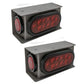 6" Oval Red LED Stop/Turn/Tail Light Kit Steel Light Box Trailer/Truck