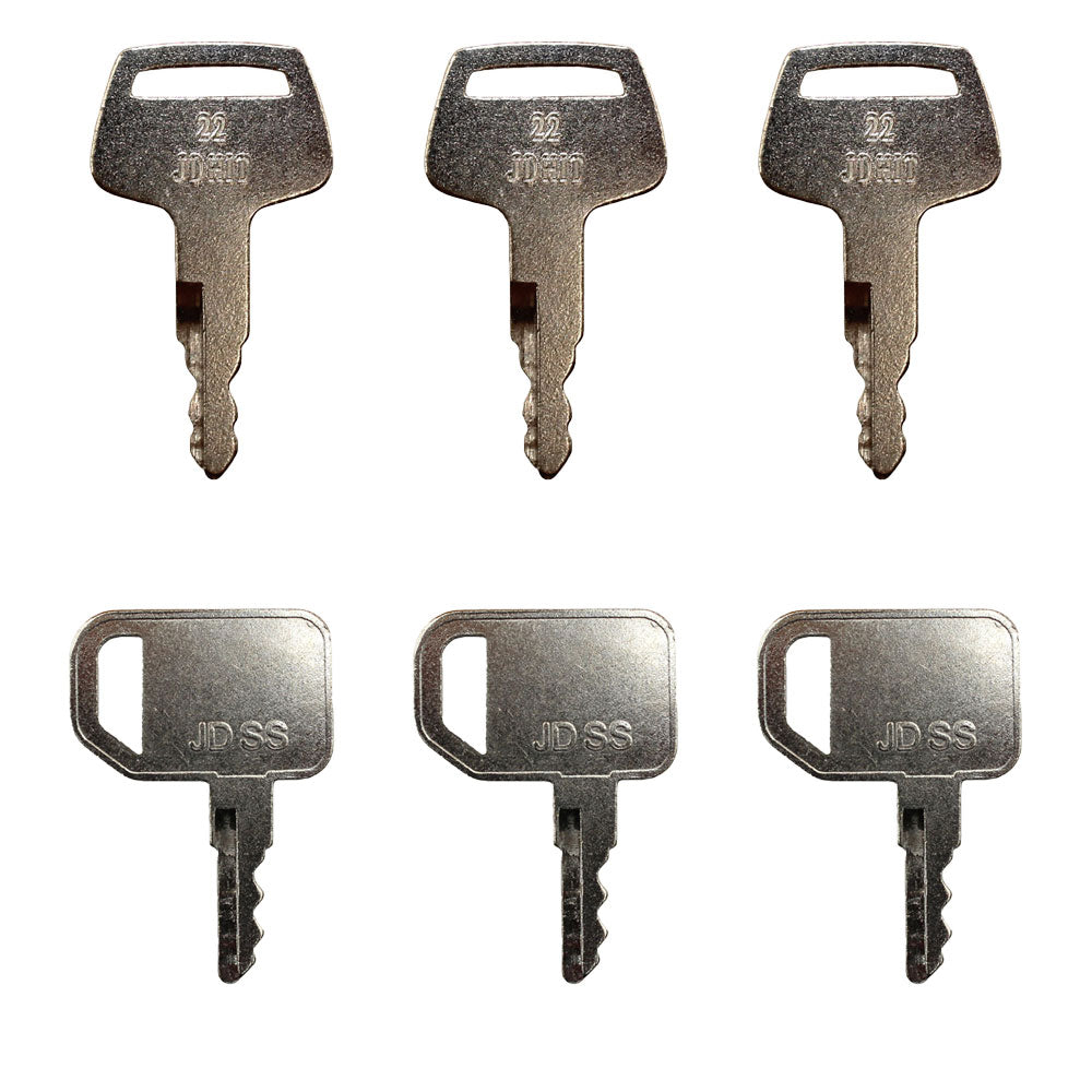 4286465 Qty 3: 2 pc Heavy Equipment Key Set Fits John Deere