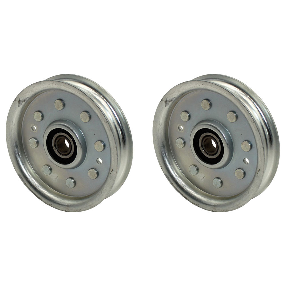 AM107468 Qty 2: Flat Idler Pulley Fits John Deere