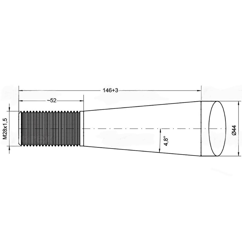 Bale Spear - Straight - Spoon End 55'', Thread size: M28 x 1.5 77021-SP